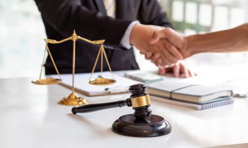 justice and law concept. male lawyer working in office. Legal la